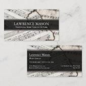 Carte De Visite Photo de l'enseignant de musique Sheet Music - Car (Devant / Derrière)