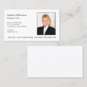 Carte De Visite Photo de l'exécutif professionnel (Devant / Derrière)