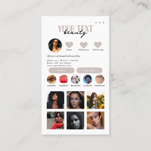 Carte De Visite Photo de l'influent Médias sociaux Code QR Modèle (Dos)