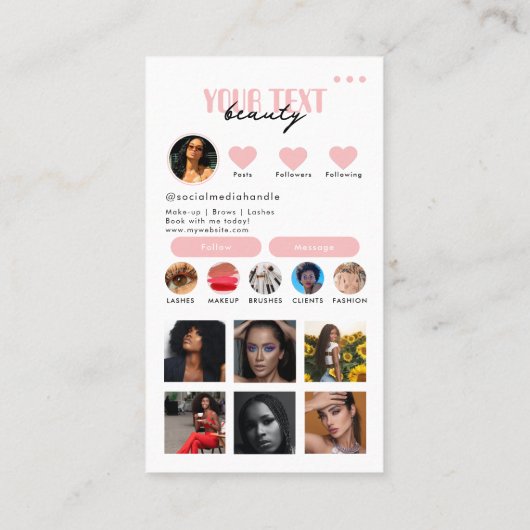 Carte De Visite Photo de l'influent Médias sociaux Code QR Modèle (Dos)