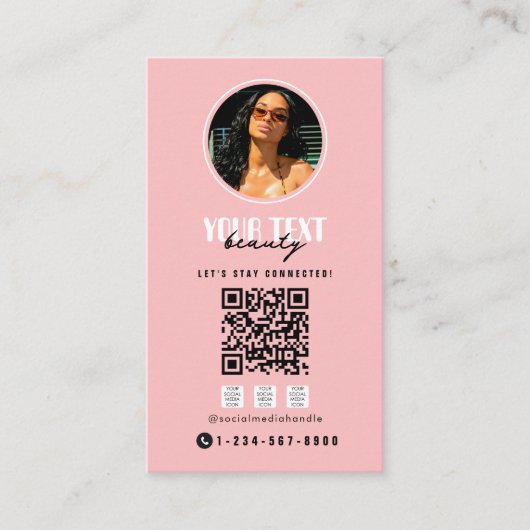 Carte De Visite Photo de l'influent Médias sociaux Code QR Modèle (Devant)