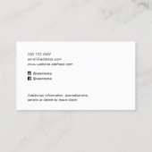 Carte De Visite Photo de l'instructeur de danse (Dos)