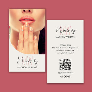 Carte De Visite Photo de logo monogrammé Artiste Ongles