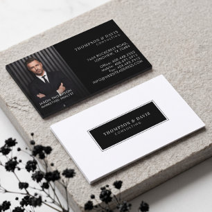 Carte De Visite Photo de luxe noir moderne simple professionnel