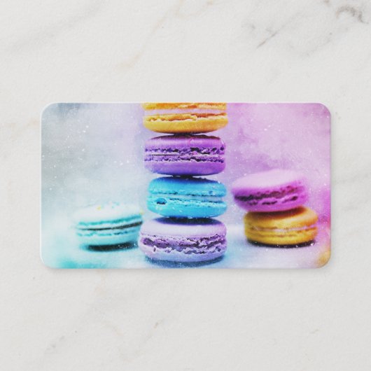 Carte De Visite Photo de Macarons colorés (Devant)