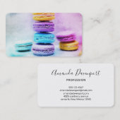 Carte De Visite Photo de Macarons colorés (Devant / Derrière)