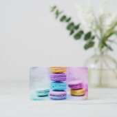 Carte De Visite Photo de Macarons colorés (Debout devant)