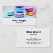 Carte De Visite Photo de Macarons colorés (Devant / Derrière)
