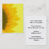 Carte De Visite Photo de macro de tournesol (Devant / Derrière)