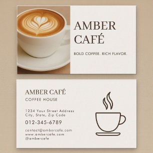 Carte De Visite Photo de magasin de café Restaurant Café