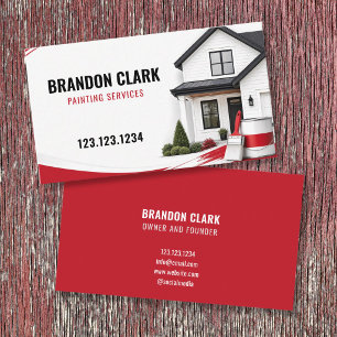 Carte De Visite Photo de maison blanche avec peinture d'accent de