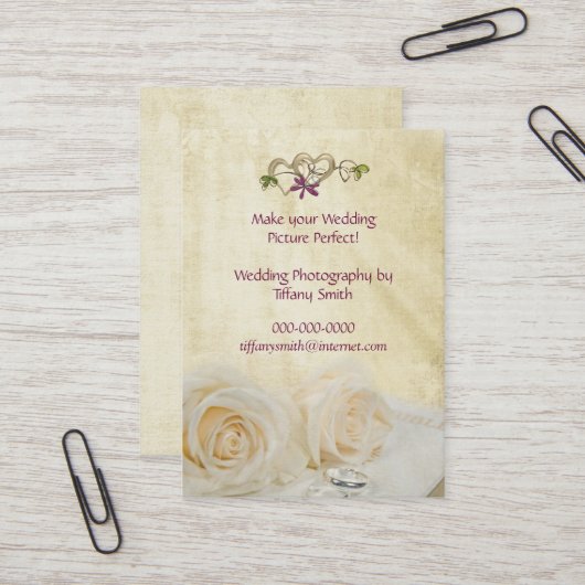 Carte De Visite Photo de mariage (Devant/Arrière en situation)