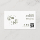 Carte De Visite Photo de marque du logo du Monogramme botanique fl (Dos)