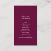 Carte De Visite Photo de médias sociaux géométriques vert violet (Dos)