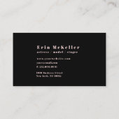 Carte de visite photo de modèle de l'acteur (Dos)