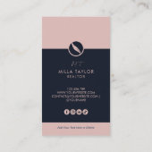 Carte De Visite Photo de monogramme public notaire professionnel (Dos)