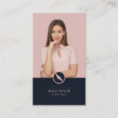 Carte De Visite Photo de monogramme public notaire professionnel (Devant)