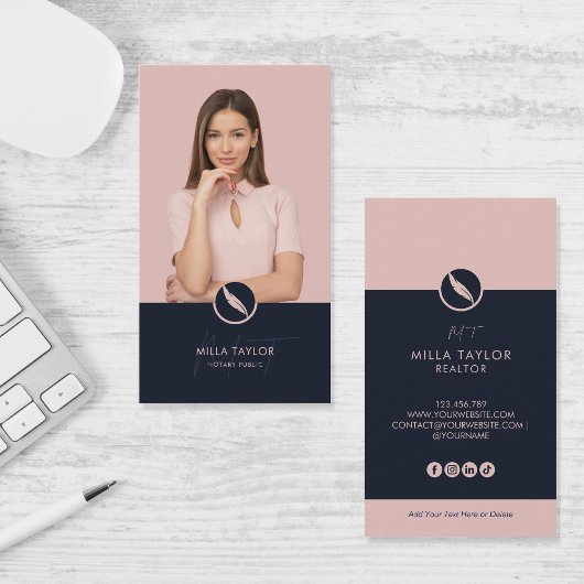 Carte De Visite Photo de monogramme public notaire professionnel