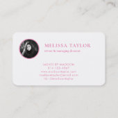 Carte De Visite Photo de monographie rose et or (Dos)