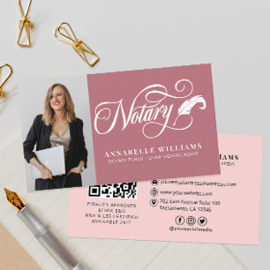 Carte De Visite Photo de notaire du code QR moderne