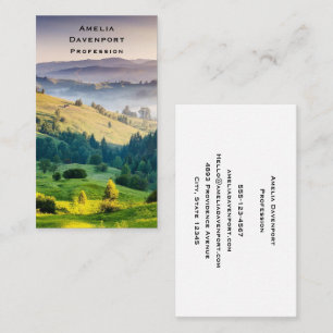 Carte De Visite Photo de paysage naturel de collines ondoyantes