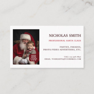 Carte De Visite Photo de Père Noël professionnel