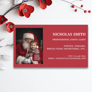Carte De Visite Photo de Père Noël professionnel de Noël