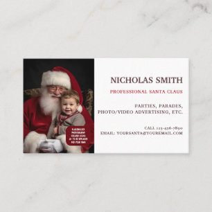 Carte De Visite Photo de Père Noël professionnel moderne
