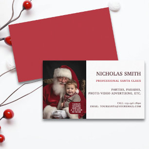 Carte De Visite Photo de Père Noël professionnel moderne