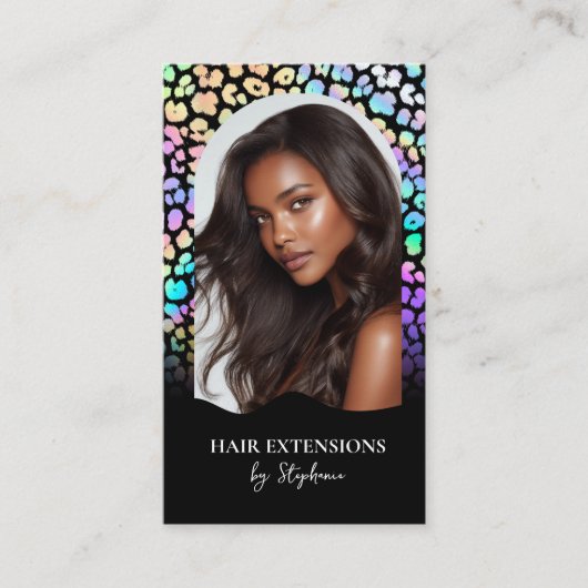 Carte De Visite Photo de perruque d'extensions de coiffeur de luxe (Devant)