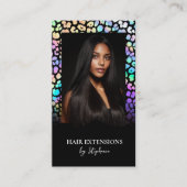 Carte De Visite Photo de perruque d'extensions de coiffeur de luxe (Devant)
