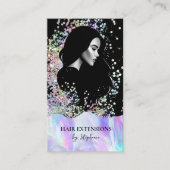 Carte De Visite Photo de perruque d'extensions de coiffeur de luxe (Devant)
