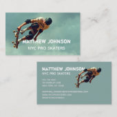 Carte De Visite Photo de planche à roulettes intégrée par texte (Devant / Derrière)