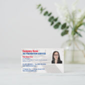 Carte de visite photo de préparation fiscale (Prép (Debout devant)