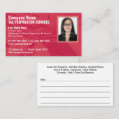 Carte de visite photo de préparation fiscale (Prép (Devant / Derrière)