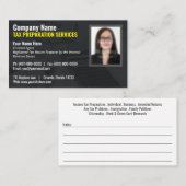 Carte de visite photo de préparation fiscale (Prép (Devant / Derrière)