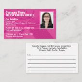 Carte de visite photo de préparation fiscale (Prép (Devant / Derrière)