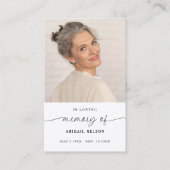 Carte De Visite Photo de prière commémorative simple et élégante (Devant)