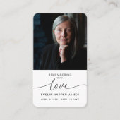 Carte De Visite Photo de prière commémorative simple et moderne (Devant)