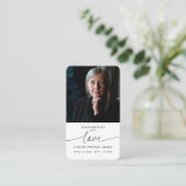 Carte De Visite Photo de prière commémorative simple et moderne (Debout devant)
