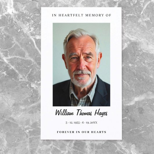 Carte De Visite Photo de prière funéraire moderne et simple