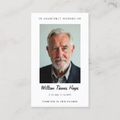 Carte De Visite Photo de prière funéraire moderne et simple (Devant)