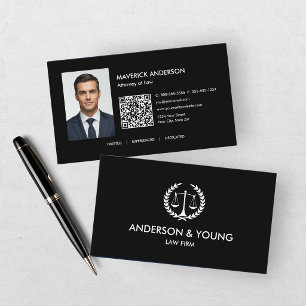 Carte De Visite Photo de professionnel de juriste noir moderne