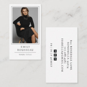 Carte De Visite Photo de professionnel moderne pour les entreprise