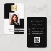 Carte De Visite Photo de profil noir blanc logo de l'entreprise Co (Devant / Derrière)