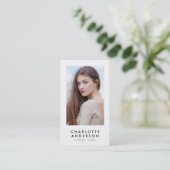 Carte De Visite Photo de profil noir et blanc (Debout devant)