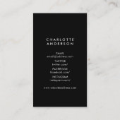 Carte De Visite Photo de profil noir et blanc (Dos)