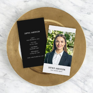 Carte De Visite Photo de profil noir et blanc des médias sociaux