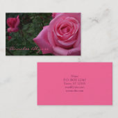 Carte de visite photo de rose rose (Devant / Derrière)