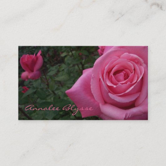 Carte de visite photo de rose rose (Devant)